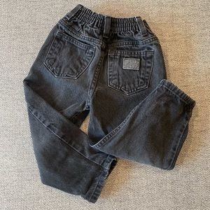 Kids toddler vintage retro black denim jeans Route 66